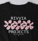 RIVVIA : DIGI FLOWER T-SHIRT : BLACK